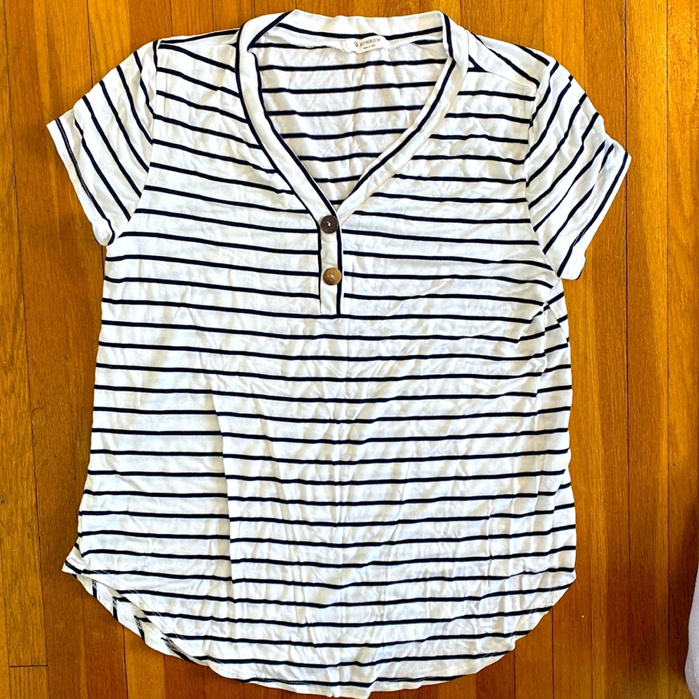 White and black striped shirt